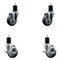 Service Caster 3.5'' Thermoplastic Rubber Wheel Swivel 1-3/4'' Expanding Stem Caster Set 2 Brakes, 4PK SCC-EX20S3514-TPRB-2-TLB-2-134 - alternate 1